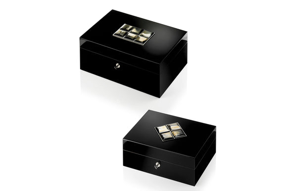 Black Lacquer and Polished Horn Boxes