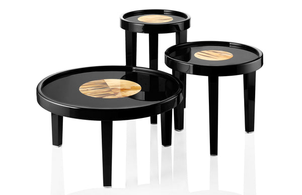 Glossy Lacquer and Polished Horn Side Table